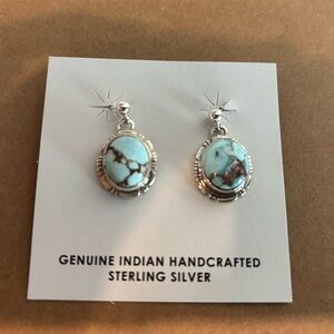 Handcrafted Sterling Silver Golden Hills Turquoise Earrings